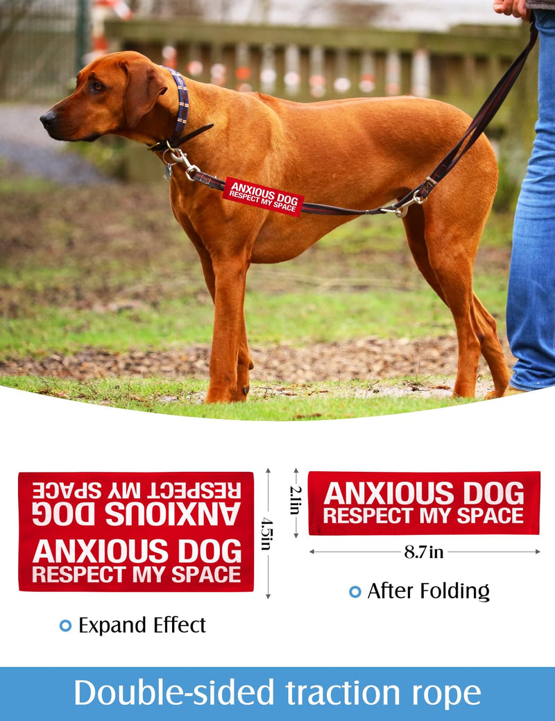 Advivio Anxious Dog Respect My Space Funny Dog Leash Sleeve, Do Not Pet Velcro Patch Leash Wrap Alert Hanging ID Patch Tag, Pet Birthday Gift - PawsPlanet Australia