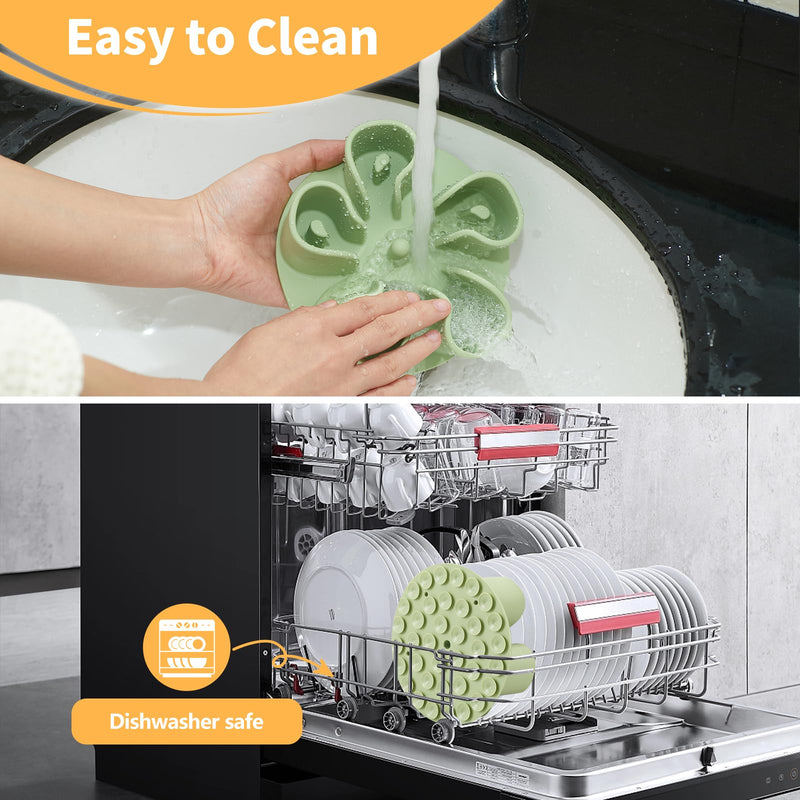 Slow Feeder Dog Bowls Insert, Bestalk Soft Silicone Slow Eating Dog Bowl Insert with Suction Cups for Small, Medium and Large Dogs(Green S) Green - PawsPlanet Australia