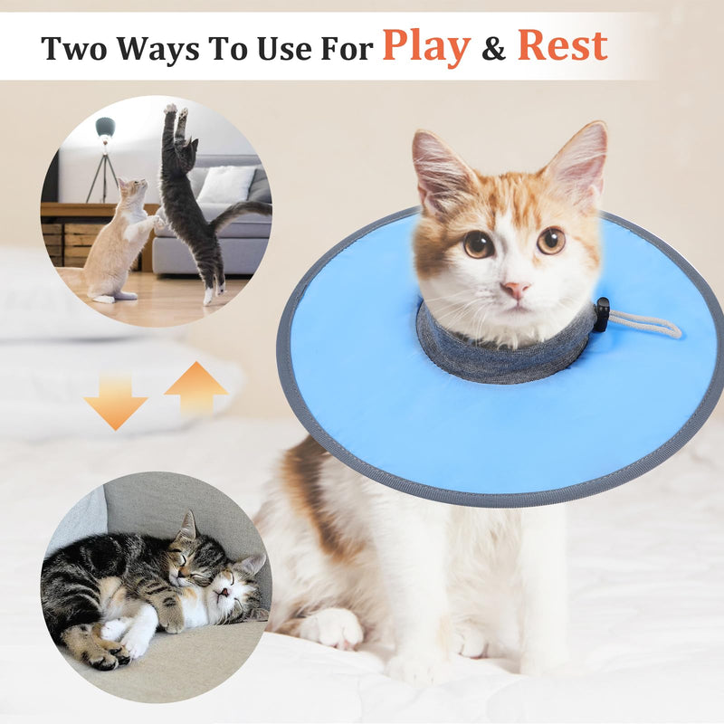 Cat Cone Collar Soft, Cat Recovery Collar to Stop Licking, Waterproof Cat Donut Collar, Adjustable Cat Collar for Cats Kittens After Surgery, Cat Surgery Collar (Light Blue) - PawsPlanet Australia