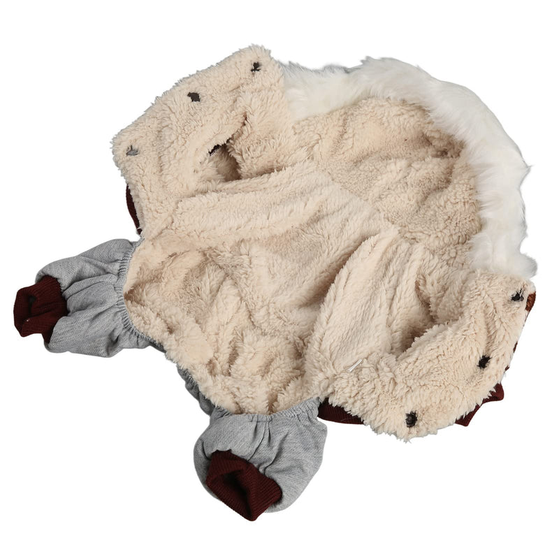 Christmas Dog Hooded Coat Thick Snowflake Elk Dog Winter Jacket for Small Medium Dogs (M)