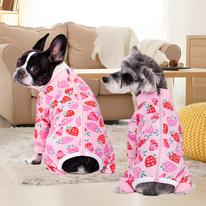 Dog Surgery Recovery Suit, Dog Onesie for Surgery Female Male Dogs, Dogs Pajamas Long Sleeve, Small Dogs Onesie, Abdominal Wound Bandages Surgical Suit, Cat Recovery Suit for Shedding Skin Disease Medium Strawberries - PawsPlanet Australia
