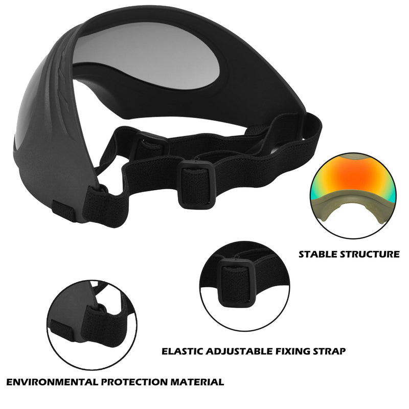 Dog Sunglasses,Doggles Anti-UV Protection, Pet Sunglasses with Adjustable Strap, Suitable for Motorcycle Car Driving Bike Riding Hiking Swimming Wind Dust Fog Dog Eye Protection ArmyGreen frame, Red lenses