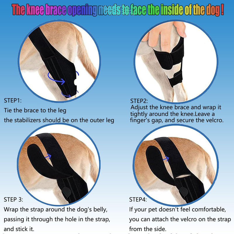 WADY Dog Knee Brace for Hind Leg, Dog Knee Brace for Wound Injury and Sprain Healing of Arthritis for Torn ACL Front Leg, Cruciate Ligament Support for Cocker Spaniel, Yorkie, Arthritis (L) L
