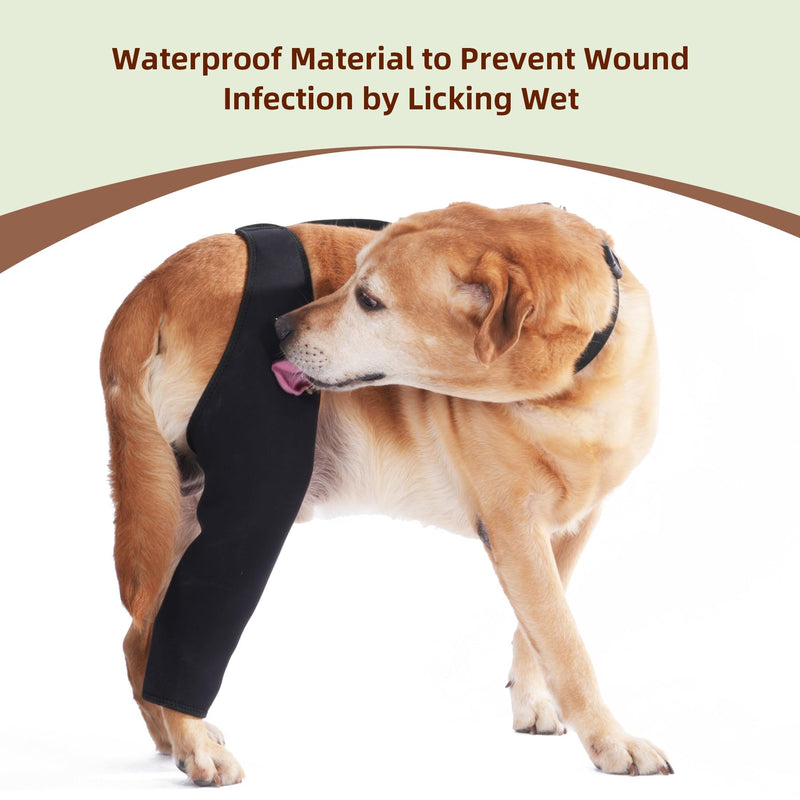 Dog Recovery Sleeve Back Leg Waterproof Diving Material,Dog Leg Sleeve to Stop Licking and Biting Firm and Secure, Adjustable Size, 2.5mm Thick Comfortable Alternative to Cone Collars (Small) Small - PawsPlanet Australia