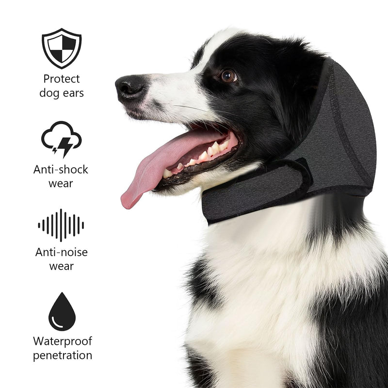 SSKHE Dog Ear Muffs for Noise Anxiety, Adjustable Dog Ears Protection Head Wrap for Bathing, Grooming, Thunder and Fireworks, Calming Hood with Ear Cups for Small Medium Large Dogs