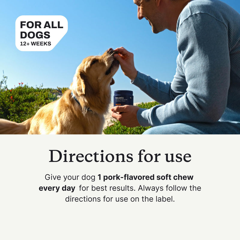PetLab Co. Allergy & Immune Daily Probiotics for Dogs. Supports Yeast Production, Seasonal Allergies, Intermittent Itchiness, Gut & Digestive Health for Medium Size Dogs, Packaging May Vary Medium Dogs