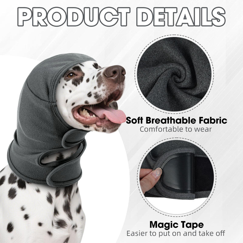 IECOii Dog Snood Ear Protectors,Dog Ear Cover,Dogs Ears Muffs Noise Protection,Dogs EarDefenders,Pet EarHeadband Muffs No Shake Head Wraps for EarHematoma Grooming Firework Force Drying,Grey,S Small（Neck circumference:11.8") Grey