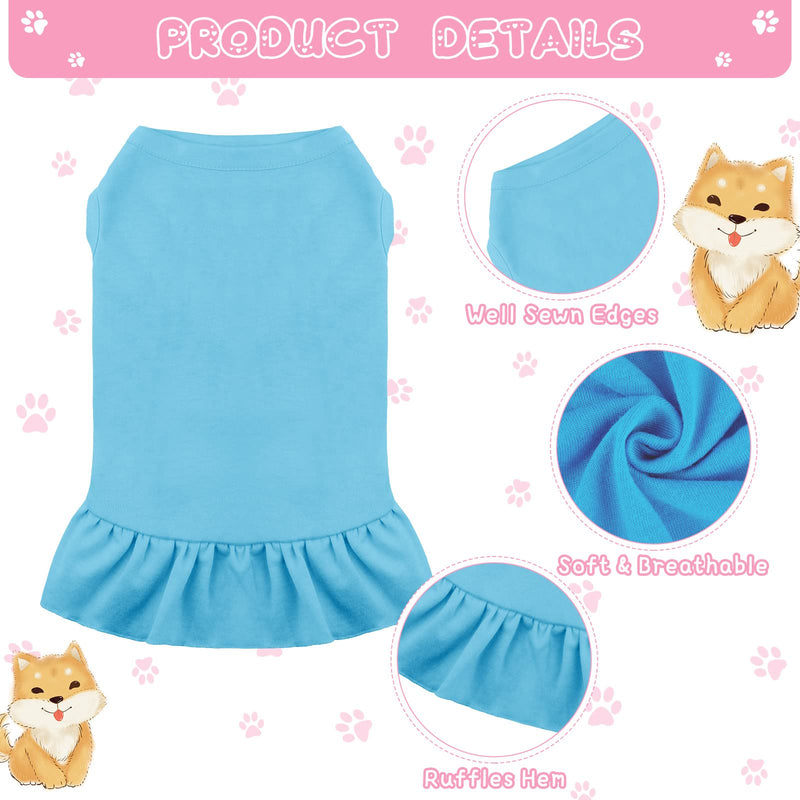 Sanwuta 12 Pcs Cute Puppy Dresses for Girl Comfortable Dress Dog Shirts Female Clothes Puppy Outfits PET Shirts with Ruffles Sundress for Dogs, 12 Colors(Medium) Medium - PawsPlanet Australia
