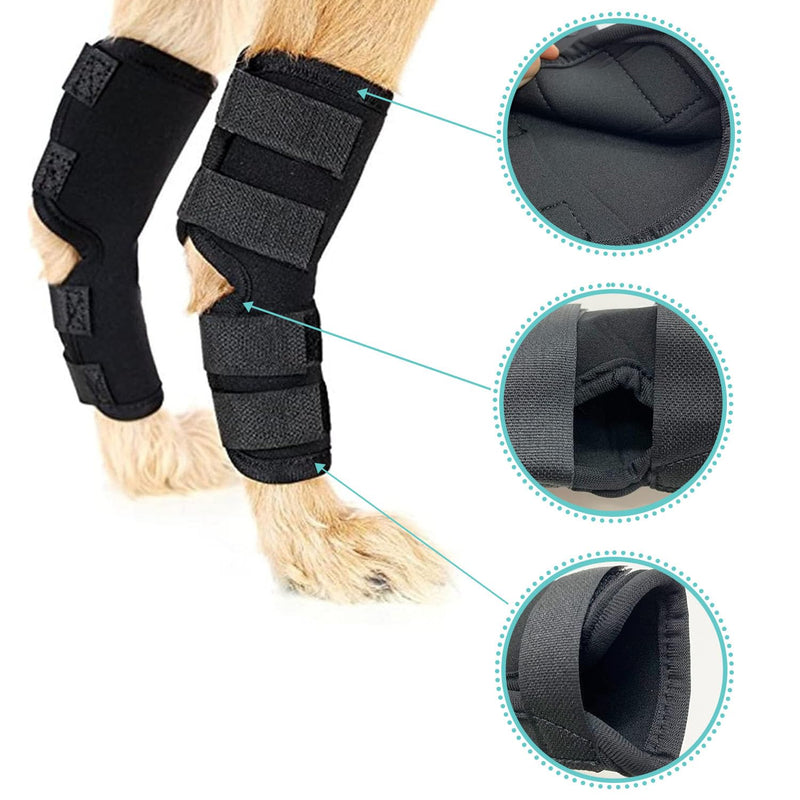 1 Pair Dog Leg Braces, Front and Rear Knee Pads for Pets, Compression Recovery Sleeves for Joint Support, Durable Elbow Protectors for Dogs, Ideal for Injury Prevention and Rehabilitation(M)