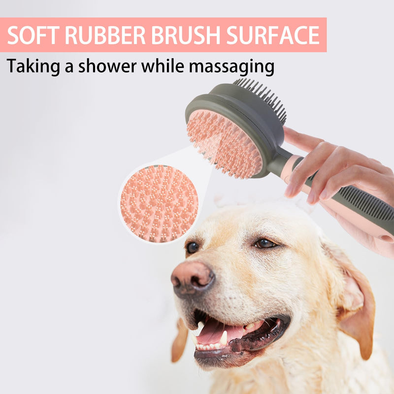 Pet Grooming Deshedding Brush for Dogs and Cats with Easy Clean Button, Professional Hair Removal Tool with Massage Tips,Easy Clean and Bath massage - PawsPlanet Australia