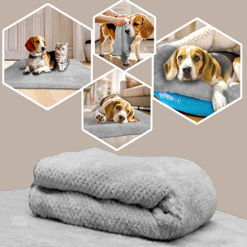 Dog Towels, Microfiber Quick Towel for Drying Dogs,Super Absorbent Pet Grooming Towel, Quick Drying Paw Towel, Suitable for Small and Medium Dogs Cats Pets Shower & Bath (Grey 40 * 24 inch) - PawsPlanet Australia