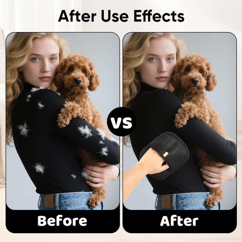 2Pcs Pet Hair Removal Gloves for Cats & Dogs，Reusable Pet Grooming Gloves for Furniture,Cars & Fabrics，Electrostatic Gloves Collect pet Hair in Neat Strips for Easy Clean - PawsPlanet Australia