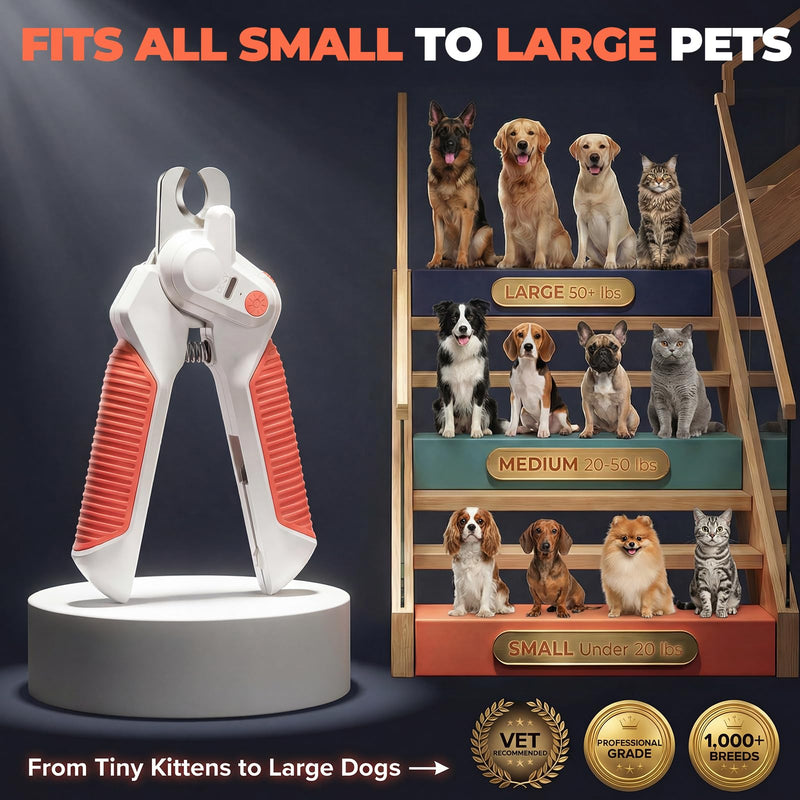 Dogs & Cats Nail Clippers with Light – Safety Guard Pet Nail Trimmer Reveals The Quick, Stainless Steel Blades, Beginner Friendly Grooming Tool for Home Use, Suitable for Small, Medium & Large Pets Blue - PawsPlanet Australia