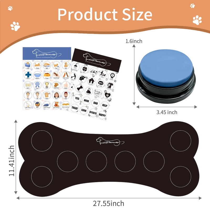 Set of 8 Dog Buttons,Dog Training Buzzer with Rubber Mat,Dog Communication with Stickers,Dog Talking Button Set,Speaking Button for Dogs with Waterproof Anti-Slip,30 Second Record & Playback - PawsPlanet Australia