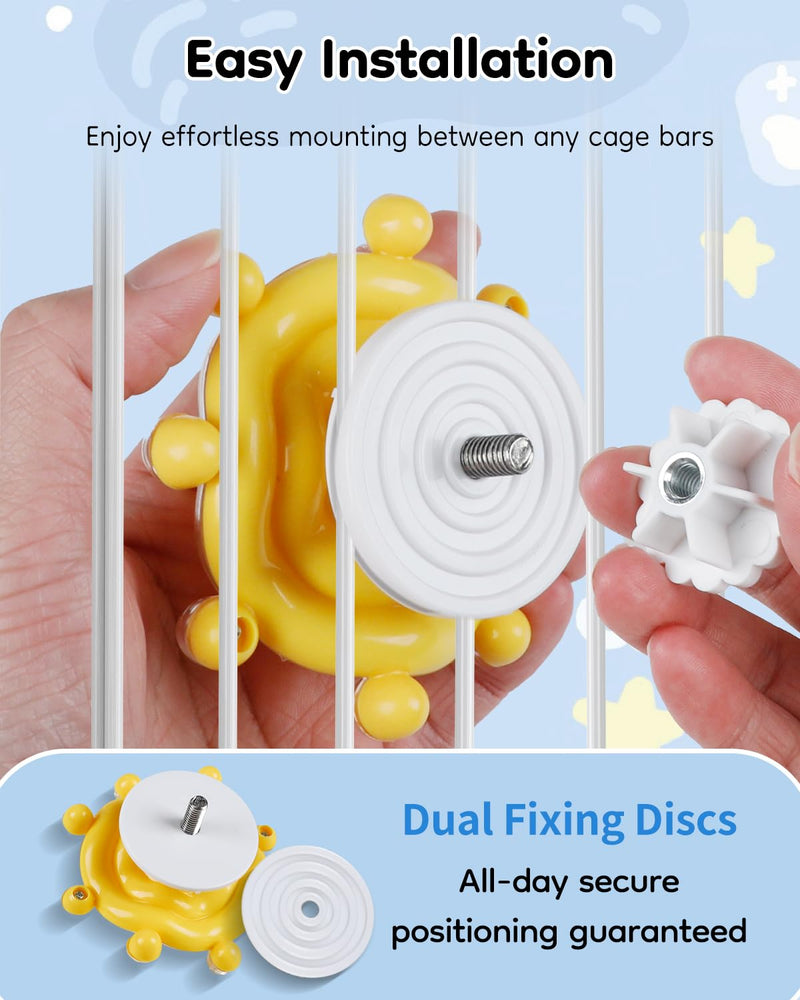 Pawfly 2 Pcs Bird Toys for Parakeets, Colorful Spinning Wheel Chew Toys, Interactive Spinner Rattle Parrot Toys, Cockatiel Toys, Parakeet Toys, Bird Cage Accessories for Entertainment Chewing Exercise - PawsPlanet Australia