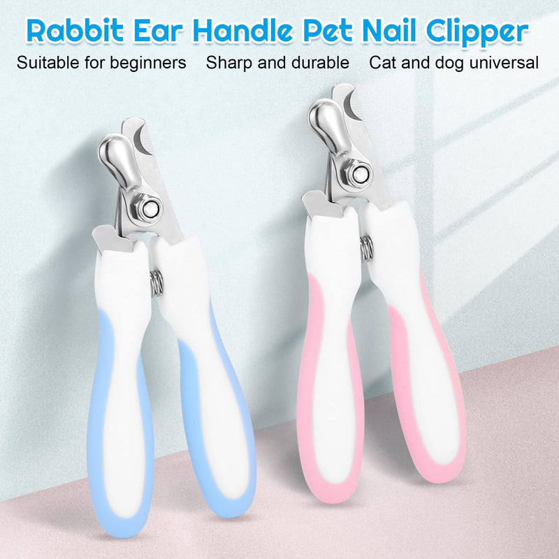 Pet Nail Clippers, Suitable for Both Cats and Dogs, A Half Moon Shaped Alloy Blade and A Rubber Material Handle with A File. Automatic Rebound Handle.Cat and Dog Universal（Blue） Blue - PawsPlanet Australia