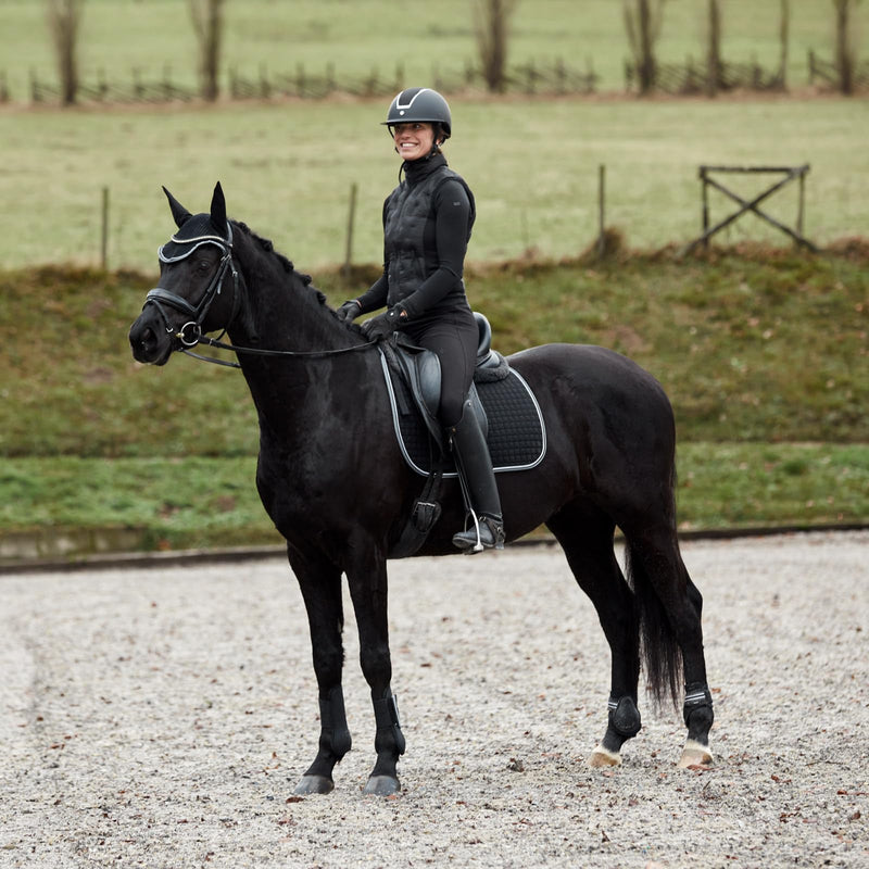 HORZE Adepto Open Front Tendon Boots | Durable Shell with Neoprene Lining - Black - Horse
