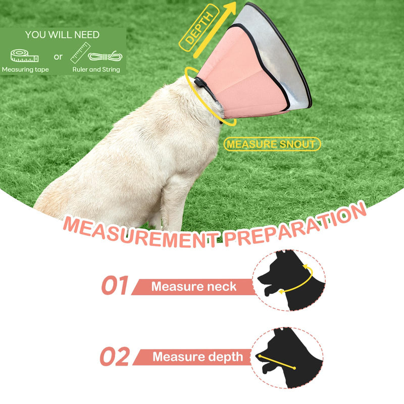 XL Dog Cone Collar for Large Dog，Dog Collar After Surgery to Stop Licking, Soft Dog Cone for Pet 360°Vision Protective Dog Recovery Collars & Cones Pink Pink XL(neck15.94"-20.86") - PawsPlanet Australia