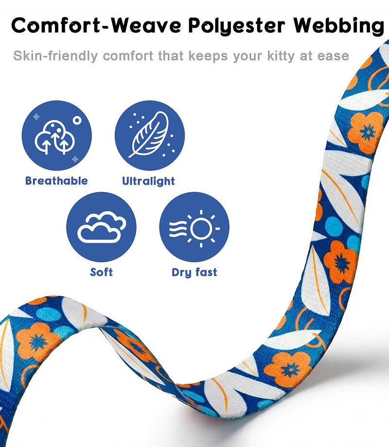 Halypet 2-Pack Cat Harness and Leash Set, Escape Proof 3-in-1 Adjustable Harness for Cats, Soft Lightweight, Easy On & Control for Walking, Travel & Outdoor Use, Small (Navy & Orange) Navy & Orange Small(4-10lb)