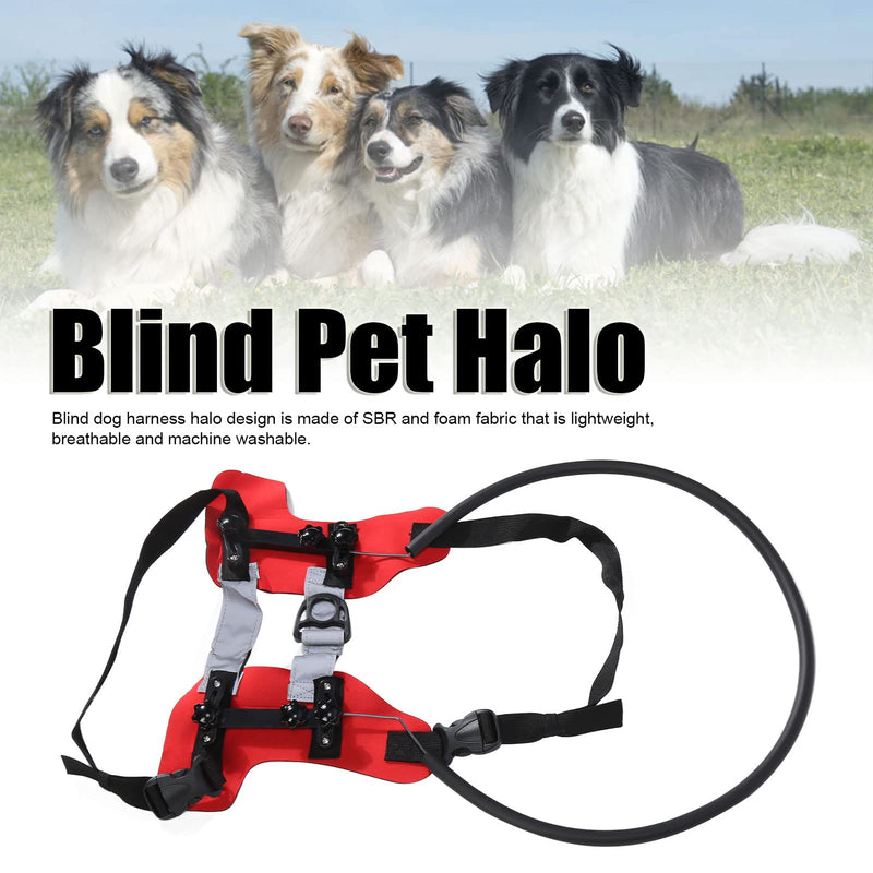 Blind Pet Halo Guide for Dogs, Adjustable Blind Dog Harness with Reflective Strips, Lightweight, Breathable, Machine Washable, for Visually Impaired Puppies (M) m