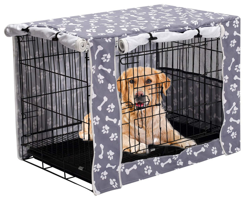 Pethiy Dog Crate Cover Durable Polyester Pet Kennel Cover Universal Fit for Wire Dog Crate - Fits Most 36 inch Dog Crates - Cover only-Sky Gray-36 36.0"L x 23.0"W x 25.0"H Sky Gray