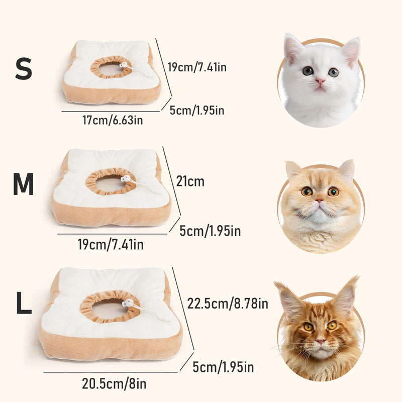 Toast Cat Recovery Cone, Adjustable Pet Elizabethan Collar for Cats &Puppy, Soft Cone for Cats After Surgery to Stop Licking, Cat Neck Pillow for Sleeping, Easy to Clean (Yellow, L) Yellow