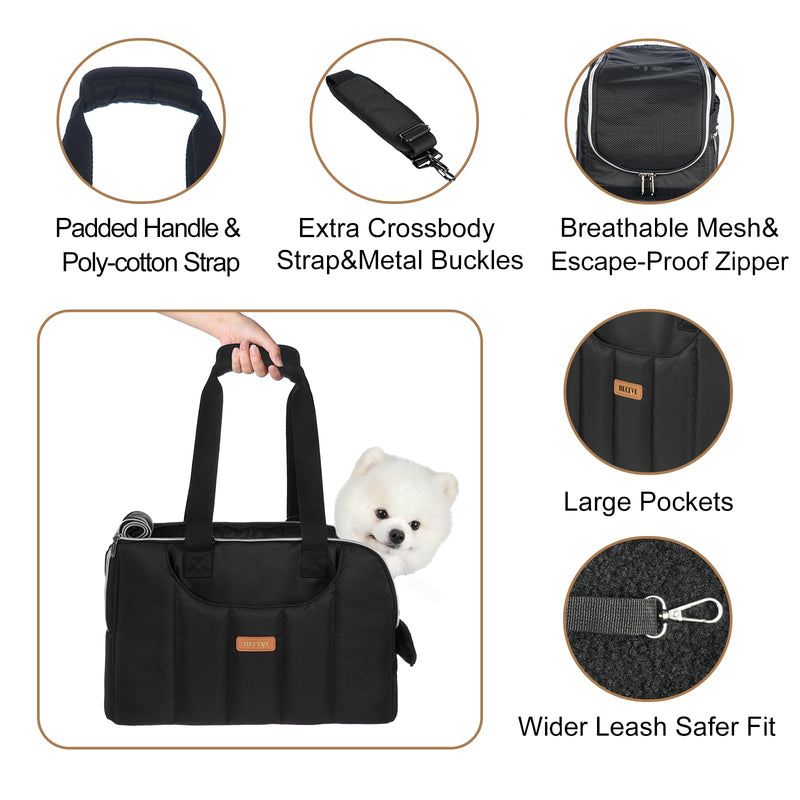 Dog Purse Carrier for Small Dogs Cats Rabbits Up to 15lbs, Lightweight Pet Sling Carriers with Crossbody Strap, Portable Puppy Soft Sided Tote Bag Carrier for Vet,Hiking,Travel Black - PawsPlanet Australia