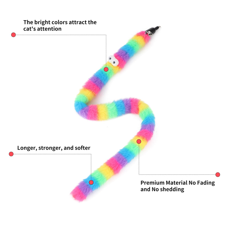 11 Pcs Cat Wand Worm Toy Refills,8 Pcs Worm Refills, 2 Pcs Long Snake Refills and 1 Piece of Cat Wand Replacement Rope(excluding Wand),for Bored Indoor Adult Cats Kitten - PawsPlanet Australia