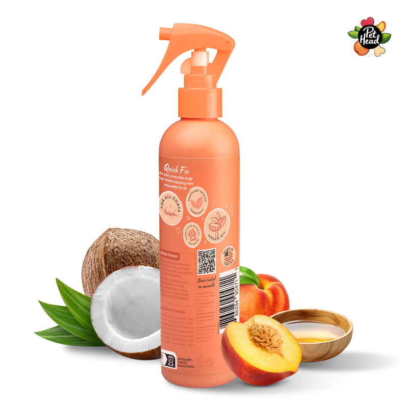 Pet Head Quick Fix Leave-in Conditioner Spray for Dogs | Peach Scent | Repairs, Detangles and Softens Fur | Detangling Spray | for Grooming Wet or Dry Dog Coats | No Rinsing Required | 10.1 fl oz. - PawsPlanet Australia