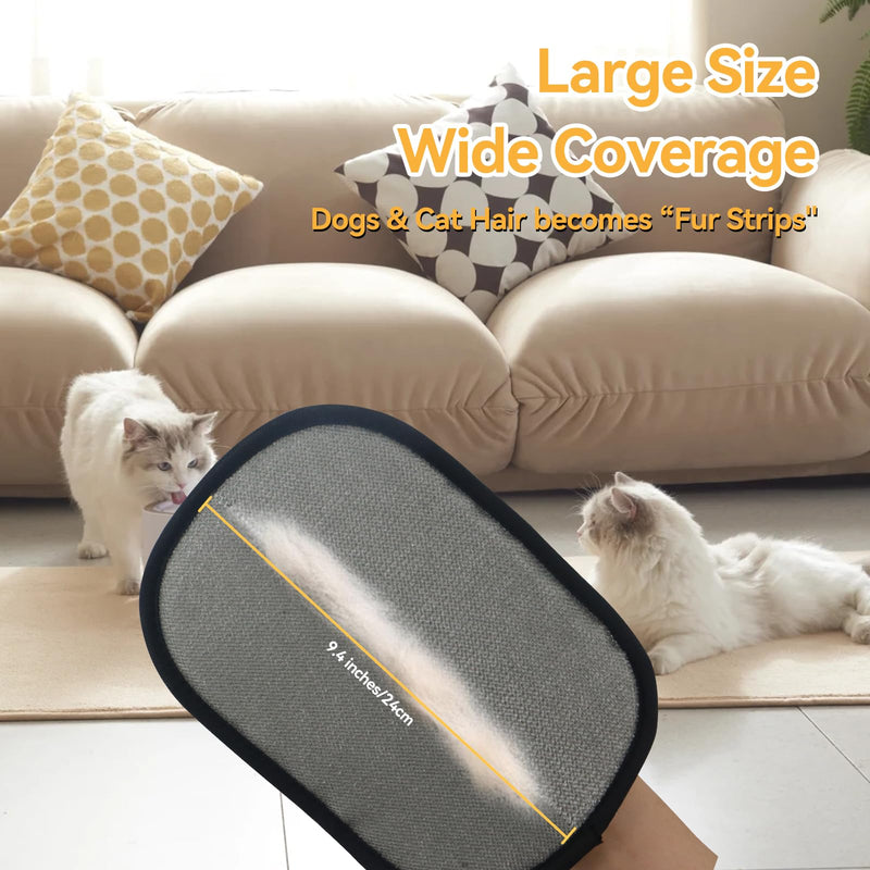 Zayin Pet Hair Removal Glove - 2 Pack Five Finger Electrostatic Pet Hair Remover Glove, Remover Glove Lint Rolls into Strips, Dog and Cat Hair Removal Tool for Furniture, Couch, Car & Clothes - PawsPlanet Australia