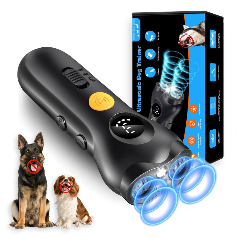 Dog Bark Deterrent Device – Rechargeable Anti-Barking & Training Device for Dogs, 50ft Ultrasonic Control, Stops Barking with One Button, Corrects Behavior in Small & Large Dogs