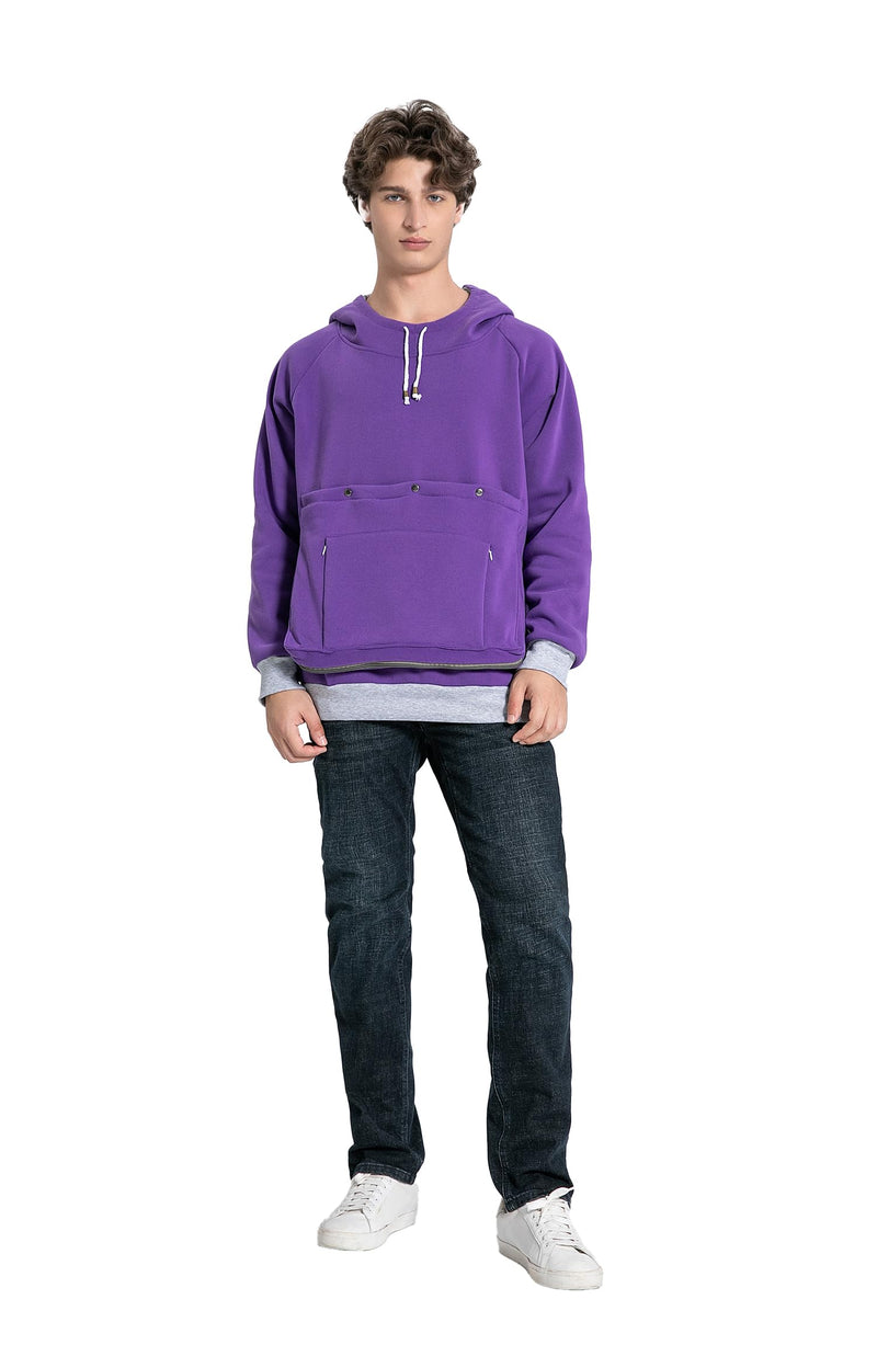 LINYUCHEN Cat Dog Carrier Hoodies – Puppy Kitten Carrying Sweatshirt Large Pet Pocket Pullover Top – Unisex Kangaroo Hoodies X-Large Purple - PawsPlanet Australia