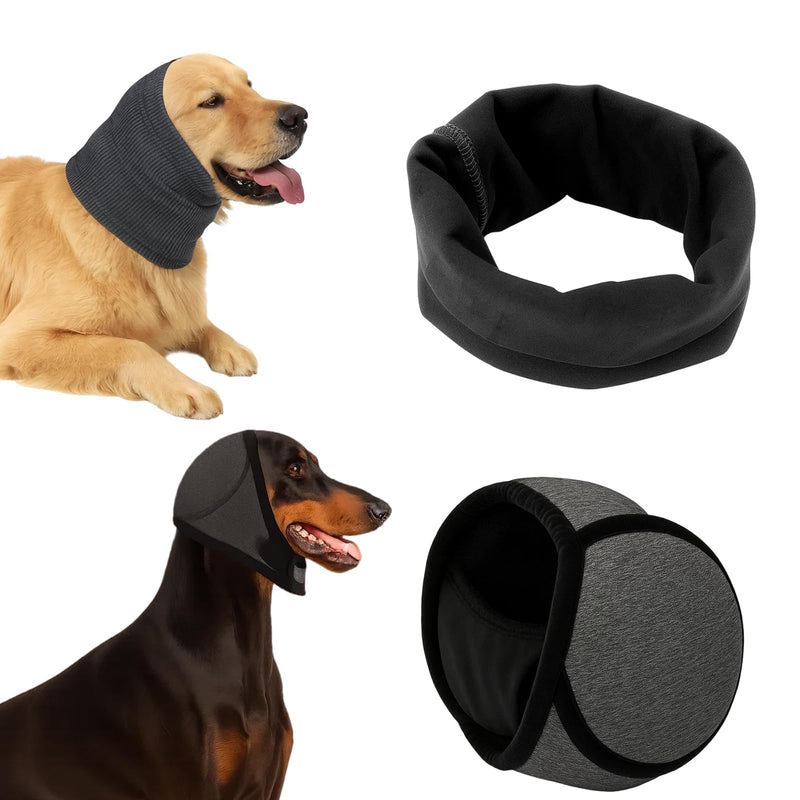 2 Pcs Dog Ear Protectors, Dog Ear Muffs Noise Protection, Dog Snood Ear Protector, Dog Snood for Noise Reduction During Fireworks and Thunder, Comfortable Head Wrap for Dogs with Sensitive Ears