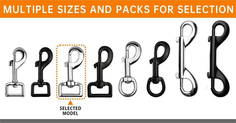 Garwor 1 Inch Heavy Duty Chrome Swivel Snap Hooks Trigger Snaps Dog Leash Hook Key Chain for Linking Pet Leash & Collar, Pet Harness, Purse Straps-4 Pcs 1”-L-4 Pcs Silver - PawsPlanet Australia