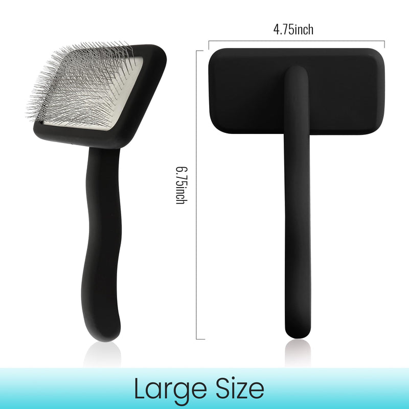 Fenice Peak Slicker Brush for Dogs Black Wooden Dog Brush Pet Comb for Poodles Goldendoodles Easy to Remove Tangles Dirt and Loose Hair Professional Dog Grooming Brush Large - PawsPlanet Australia