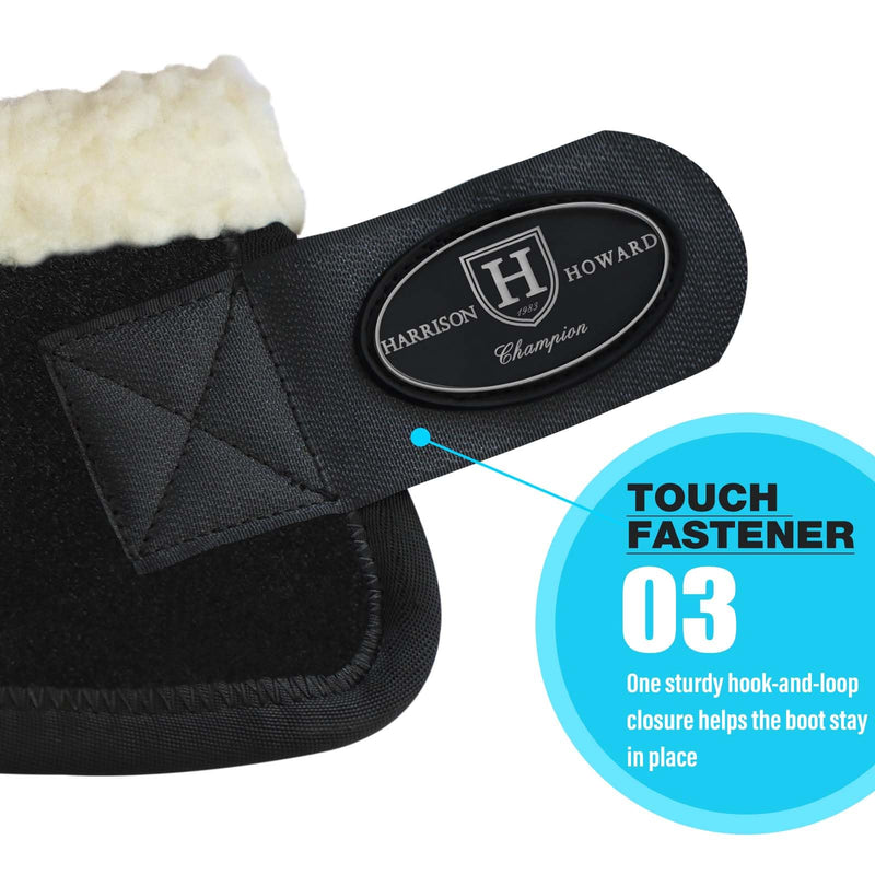 Harrison Howard Bell Boots for Horse Training Hoof Overreach Protection Fleece Lined Bell Boots Extra Full (X-Large) black - PawsPlanet Australia