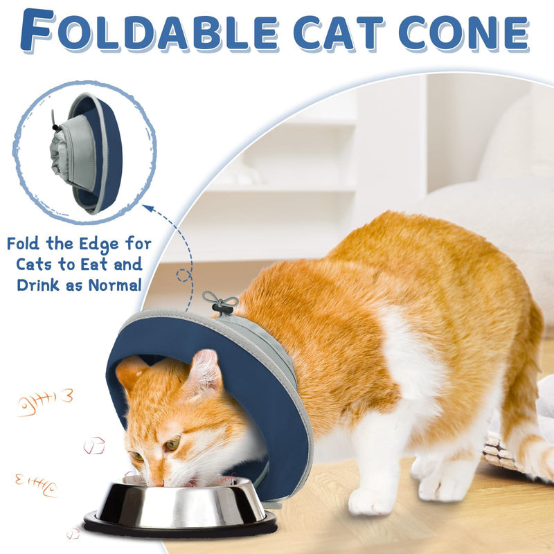 Cat Cone Collar Soft to Stop Licking, Adjustable, Foldable Lightweight Kitten Cones After Surgery