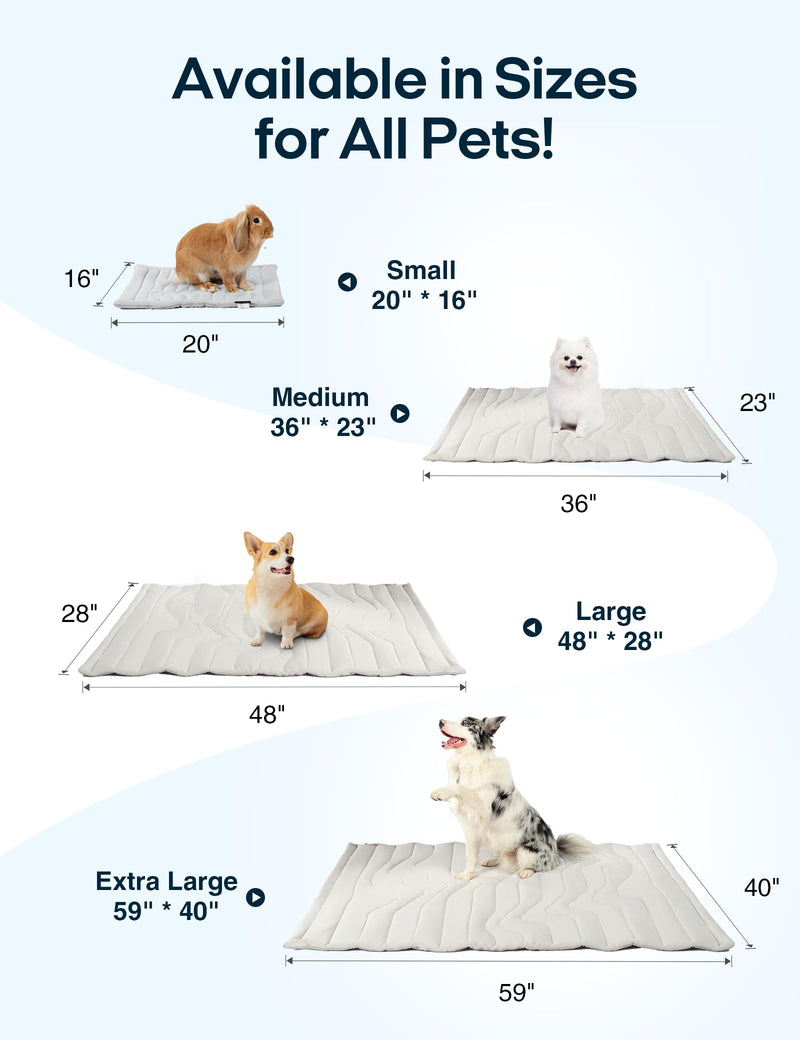 ZonLi Dog Cooling Mat, 36" x 23" Medium, Reversible Cooling Pad for Dogs & Cats (Cool & Warm), Durable & Machine Washable, Pet Mat for Crate, Kennel, Bed, Sofa, Arctic Grey - PawsPlanet Australia