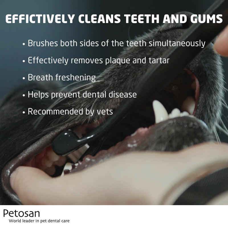 Petosan Dental Care Kit for Large Dogs - Double-Headed Dog Toothbrush and Toothpaste Set (16kg+) - Plaque and Tartar Removal, Fresh Breath, Recommended by Vets, Poultry Flavour. 1 count (Pack of 1)