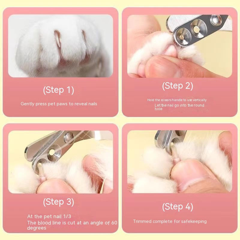 Newly Upgraded Design Cat&Dog Nail Clipper with Two Circular Cutting Holes of Different Size(2mm&4mm)-Avoid Over Cutting Pet Nail Clippers -Professional Paw Trimmer Set for Pet (Orange) Orange&black - PawsPlanet Australia