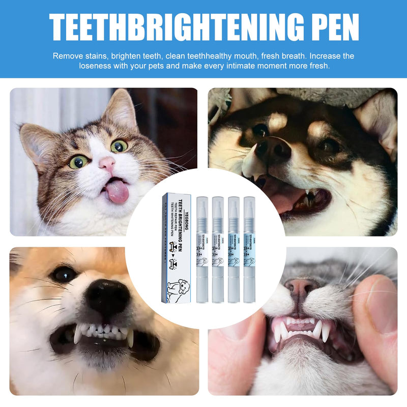 Pet Toothbrush Pen Pet Oral Repair Gel Pen for Dogs Tartar Remover Dog Suitable Improvement of Bad Breath and for Removing Tartar in Pets Pack of 4