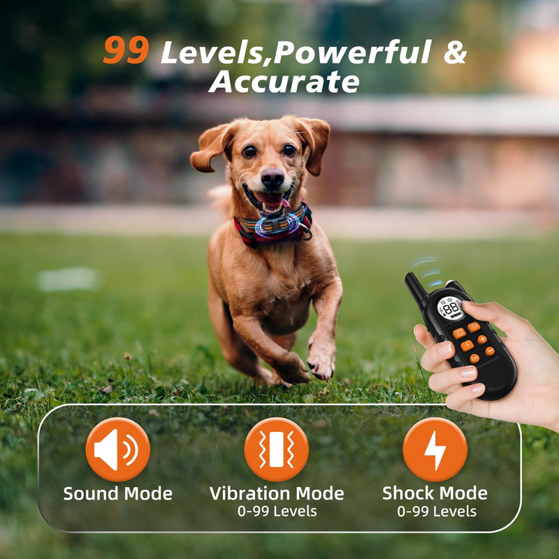 Tiniest Dog Shock Collar, Lightest Dog Training Collar with Remote for Small Dogs 5-15lbs & Medium Large Dogs/Puppies, Waterproof, Rechargeable, 1300ft Range (Orange&Ultra Tiny) Orange Ultra Tiny - PawsPlanet Australia