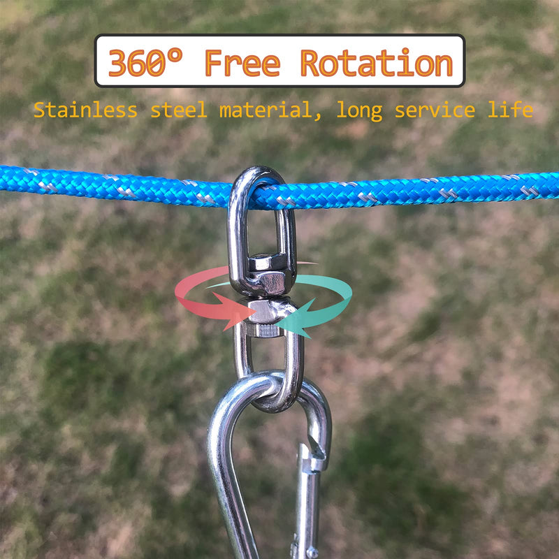 Dog Tie Out Cable for Camping Heavy Duty Overhead Trolley System and Dog Rope Toys with a Big Spring Pole Kit for Dogs up to 200lbs, Portable Reflective Dog Lead Line for Yard, Park and Outdoor 100FT - PawsPlanet Australia