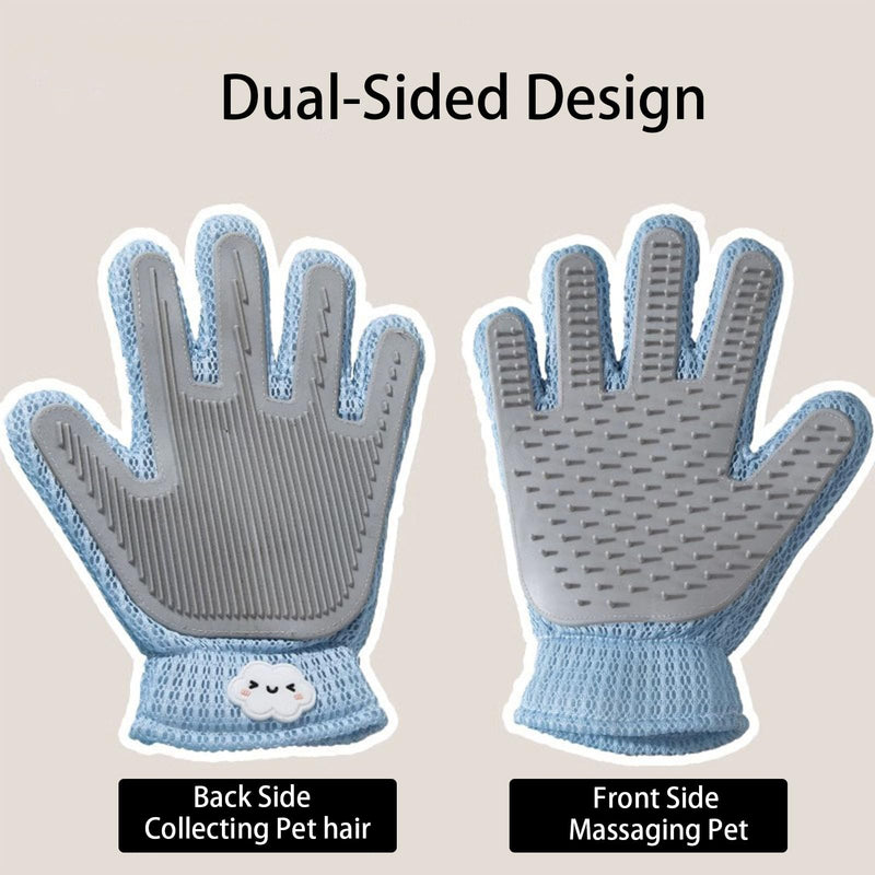 Pet Hair Remove Glove for Dogs & Cats,2-in-1 Massage Grooming Tool, Efficient Deshedding Brush with Soft Spikes, Gentle Fur Removal and Cleaning Glove for Shedding Control - PawsPlanet Australia