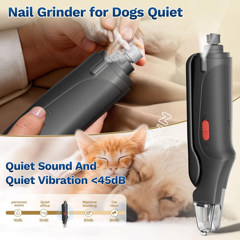 2 in 1 Dog Nail Clippers & Cat Nail Clippers Trimmers for Large Medium Small Dogs Cats Claw Trimmer Quick Sensor and Safety Guard USB Rechargeable Dogs Nail Trimmer with Catcher & 2 LED Lights Black - PawsPlanet Australia
