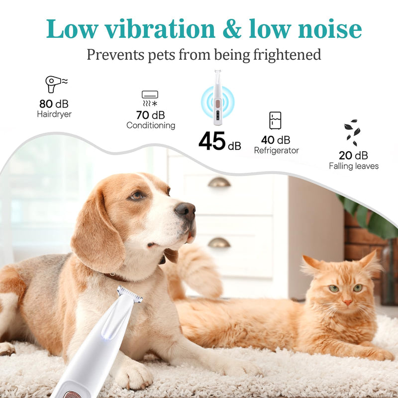 Dog Paw Trimmer,Paw Trimmer for Dogs,Upgraded 18mm-Blade Electric Dog Clippers for Groomming with Led Display,Rechargeable Hair Shaver for Paws, Ears, Face, Rump and Eyes