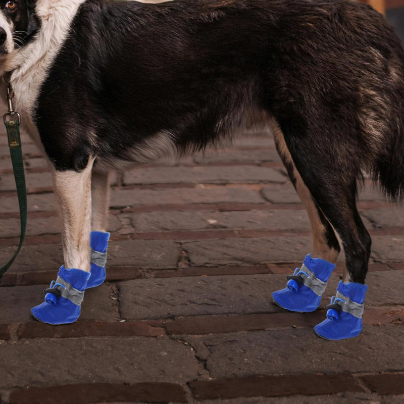 iplusmile Waterproof Dog Boots 4 Pcs Set for Small to Medium Dogs Size Xs Anti-Slip Outdoor Pet Shoes Protecting Paws from Water Dirt and Rough Surfaces Easy on/Off Blue - PawsPlanet Australia
