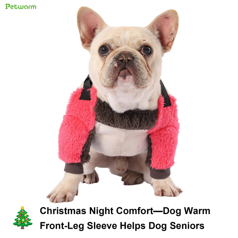 PetWarm Dog Front Leg Sleeves for Winter, Recovery Elbow and Knee Protector, Anti-Licking Pair for Small Dogs, Post-Surgery Protection, Compatible with Dog Jackets, Pink, S