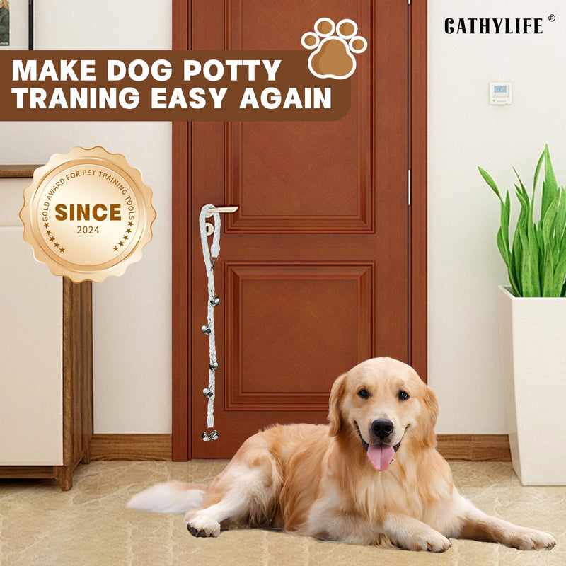 Dog Doorbells for Potty Training, Poly Urethane Puppy Door Bells, Hand-woven Dog Bells for Dog Training, Extra Loud Bells for Door Knob, Ring to Go Outside Doggie Pet Supplies. (White twist) White twist - PawsPlanet Australia