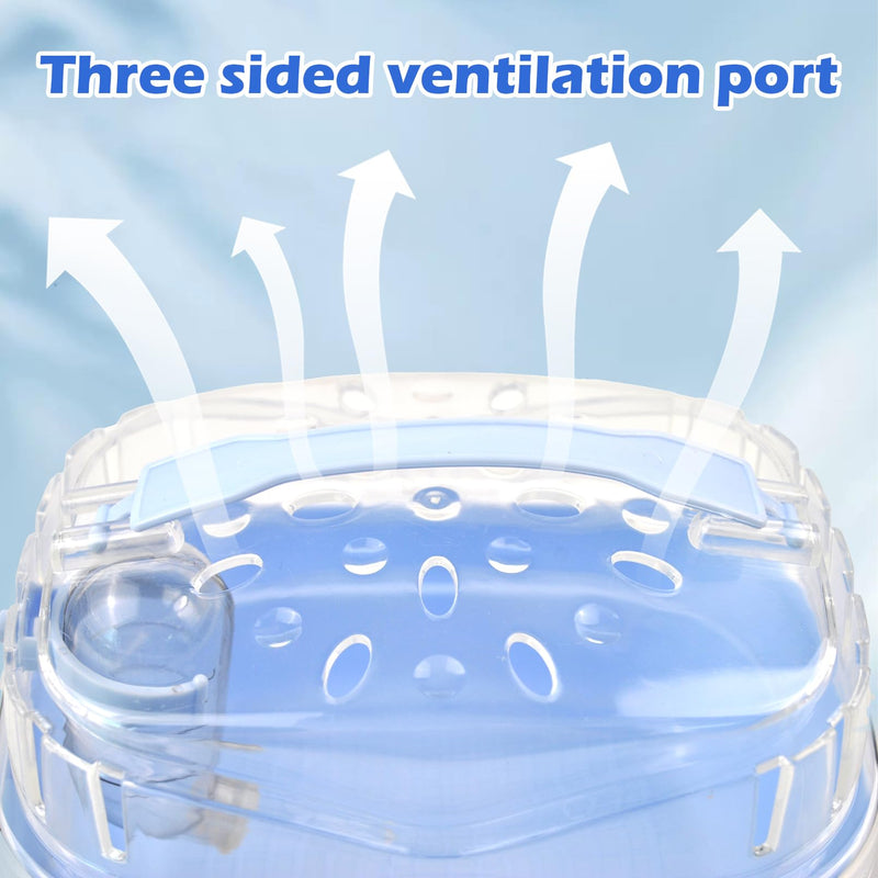 Hamster Carrier Cage with Water Bottle,Portable Hamsters Travel Cage Plastic Guinea Pig Carrying Cases Small Animal Carry Cage for Dwarf Hamsters Chinchillas Hedgehog Mouse(Blue) 【Blue】 - PawsPlanet Australia